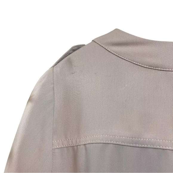 Max & Co Gray-Beige Buttoned 3/4 Tab Sleeve Shift Dress Career Casual Size 6 - Picture 7 of 11